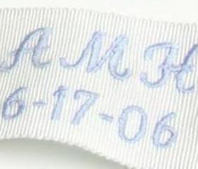 Monogrammed wedding dress label