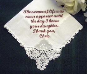 Wedding Handkerchief from the Groom to Mother of the Bride 1SL