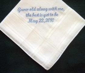 Personalized Wedding Gift - Wedding Handkerchief from Bride to Groom with Gift Box 37S