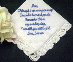 Wedding Hanky for Mother of the Bride 107S