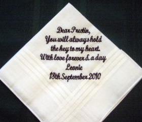 From Bride to Groom Wdding Hankie