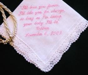 Personalized Wedding Gift - Wedding handkerchiefs for Mother of the Bride with Gift Box 57S