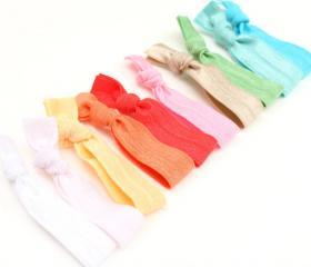 Preppy Pieces Hair Ties - (10) Fabric Hair Bands - Elastic Hair Accessories - No Crease Hair Ties - Trendy Emi Jay Inspired Ribbon Hair Ties 
