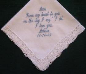 Wedding hanky for mother of the bride with Gift Box 58S