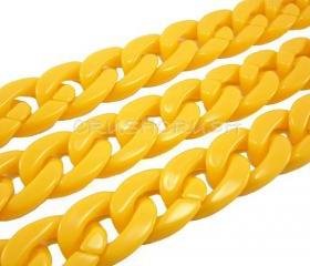  YELLOW Chunky Chain Plastic Link Necklace Craft DIY 30 inch A39