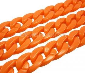  Hot Orange CHUNKY Chain Plastic Link Necklace Craft DIY 30 inch A62