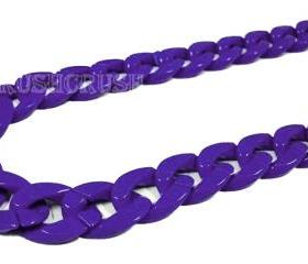  Purple CHUNKY Chain Plastic Link Necklace Craft DIY 30 inch A26
