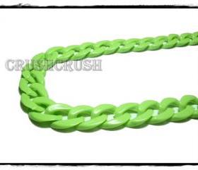  Green Apple CHUNKY CHAIN Plastic Link Necklace Craft Connector 30 inch A75