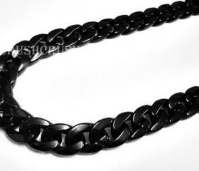  GRADE A -- BLACK Chunky Chain Plastic Link Necklace Craft 30 inch A42