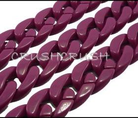  Grape Wine Purple CHUNKY Chain Plastic Link Necklace Craft DIY 30 inch A69