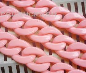  Light Rose Chunky Chain Plastic Link Necklace Craft DIY 30 inches A64