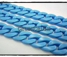  Blue CHUNKY Chain Plastic Link Necklace Craft DIY 30 inch A74