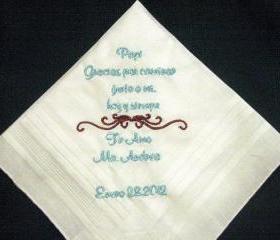 Wedding Handkerchief for Father of the Bride in Spanish 121S