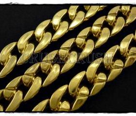  2 FEET -- Gold Metallic Chunky CHAINS Necklace Link Connector A77