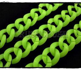  50pcs Baby Acrylic CHUNKY Link Chain Lime Green Colors X79