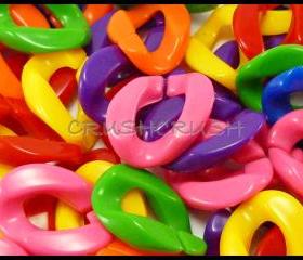  50pcs Acrylic Chunky Link Chains Mixed Colors Kitsch Party Funky X15