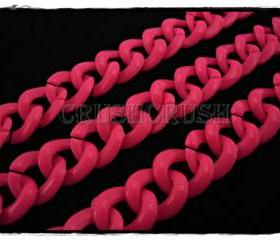  50pcs Baby Acrylic CHUNKY Link Chain Hot Pink Colors X78