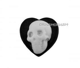  10pcs Skull Skeleton Cameos Cabochons Heart Shape F217
