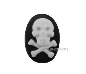 5pcs 25x18mm Skull Crossbone Skeleton Cameos FLAT BACK Cabochons F218