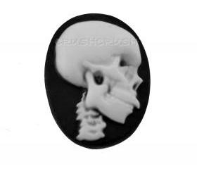  5pcs 25x18mm Skull Skeleton Cameos FLAT BACK Cabochons F162
