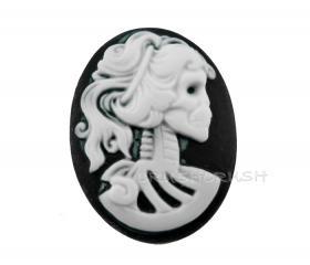  5pcs 27x21mm Lolita Skull Skeleton Cameos FLAT BACK Cabochons F163