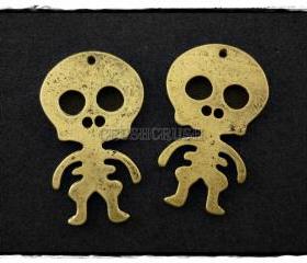  6pcs Antique Brass Baby Skeleton Skull CHARMS Pendants PND-364 6pcs Antique Brass Baby Skeleton Skull CHARMS Pendants PND-364