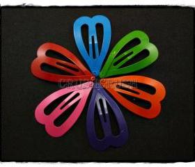  24pcs 47mm Candy Color HEART Snap Hair Clip C59