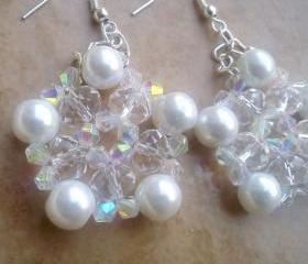Beadwork crystal earrings