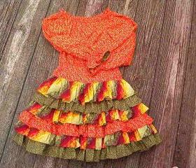 girls ruffled skirt and top for fall size 6
