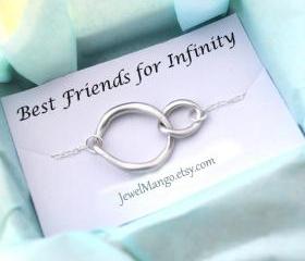Silver infinity Necklace, everyday Necklace, infinity jewelry, everlasting lover, enternity, gift for BFF note card message, sterling silver