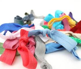 20 Elastic Hair Ties Gift Set - Ribbon Hair Ties Grab Bag - Emi Jay Inspired Hair Bands - Cloth Hair Bands - Soft Stretchy Hairties 