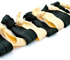 Vanderbilt Colors Fabric Hair Ties (10) - Back to School Hair Bands - Emi Jay Inspired Elastic Hair Ties - School Spirit Hair 