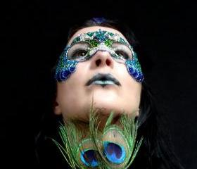 Peacock masquerade mask, handmade