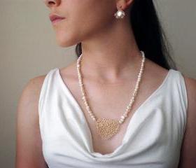 SALE 30% OFF - 14K Gold filled crochet heart necklace- heart of gold
