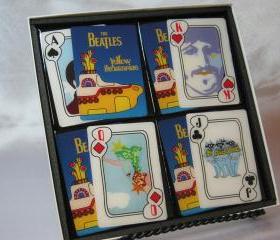 The Beatles Collector Playing Card Drink Coaster Set (Yellow Submarine)