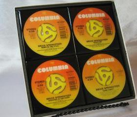 Bruce Springsteen, Beautiful 4 pc. Set of Collectible 45 rpm Record Drink Coasters