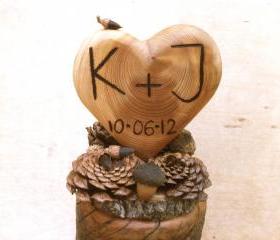 Rustic wedding cake topper