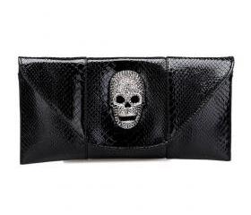 Envelope Shape Purse with Skull Head Embellishment