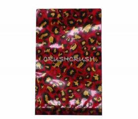 FREE SHIPPING -- 50pcs Red and Gold Leopard Animal Print Plastic Bags for Gifts Cute G025