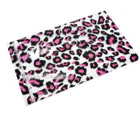  FREE SHIPPING -- 50pcs Clear and Pink Leopard Animal Print Plastic Bags for Gifts Cute G022