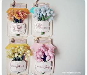 Candy Flower Jar Tag 