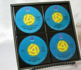 Creedence Clearwater Revival, Beautiful 4 pc. Set of Collectible 45 rpm Record Drink Coasters