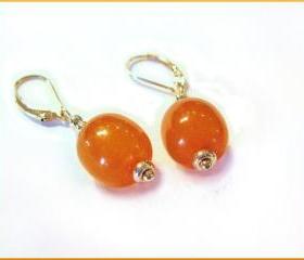 Fine Jewelry 14kt Gold and Genuine Amber Pierced Earrings
