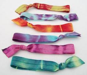 6 Tie Dye Hair Ties by Lucky Girl