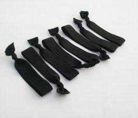 8 Hair Ties, The Basic Black Value Pack by Lucky Girl Hair TIes