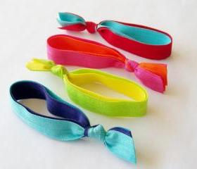 4 Double Layered Hair Ties by Lucky Girl