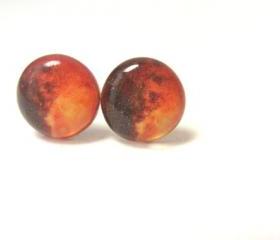 MARS - Solar System Stud Earrings - 10mm