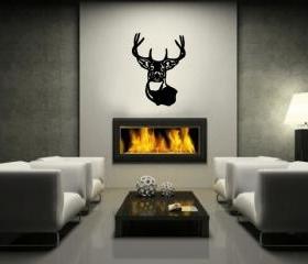 Deer Head Vinyl Wall Decal 22219