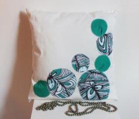  White decorative cover for pillows 'bubbles' - 16 x 16 inch