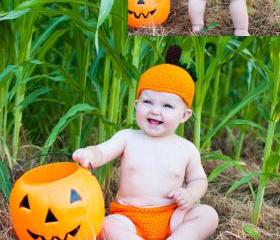 Pumpkin Hat and Diaper Cover Crochet Pattern